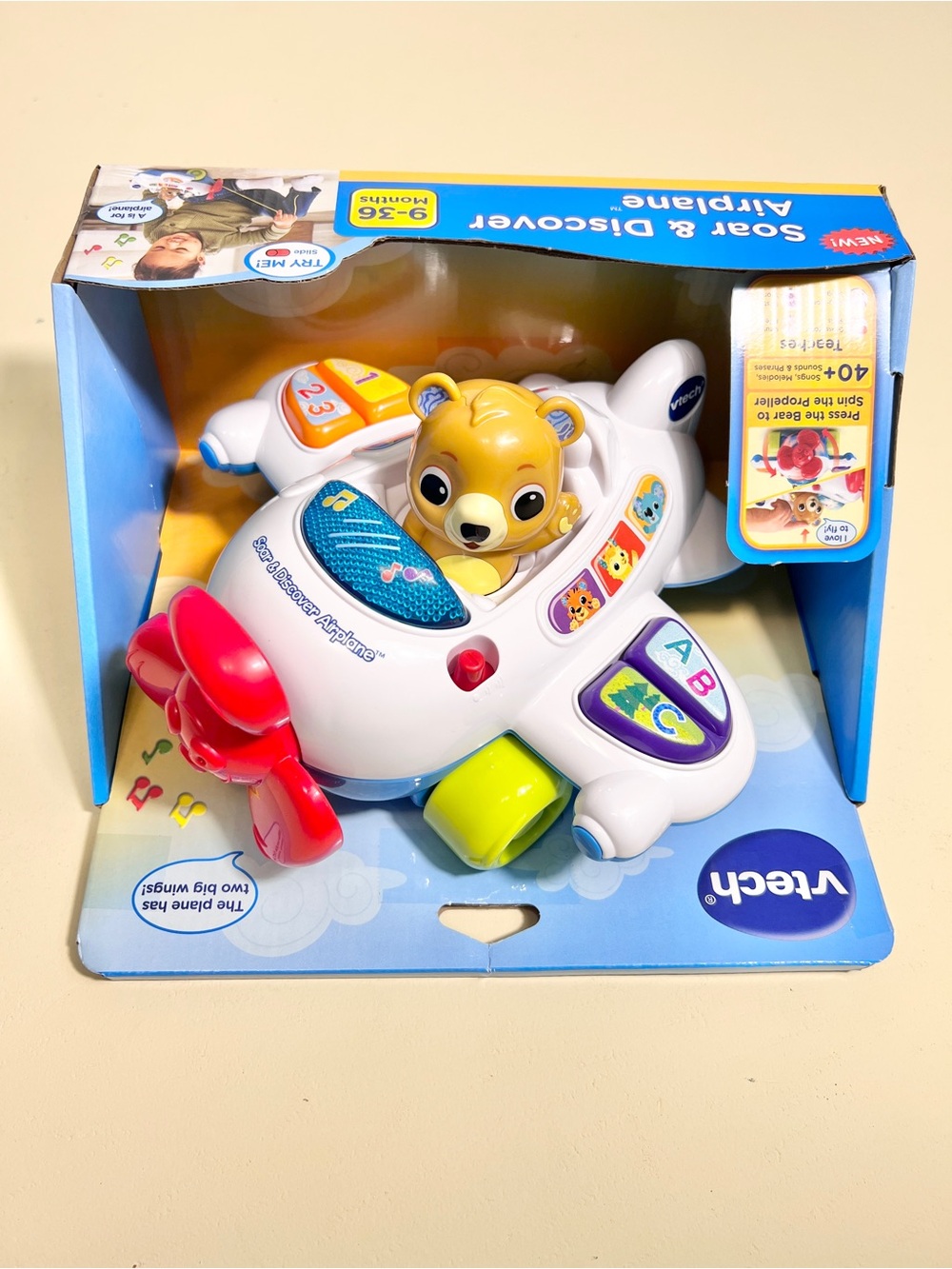 VTech Soar & Discover Airplane Interactive Learning Music Toy 9–36 Months New